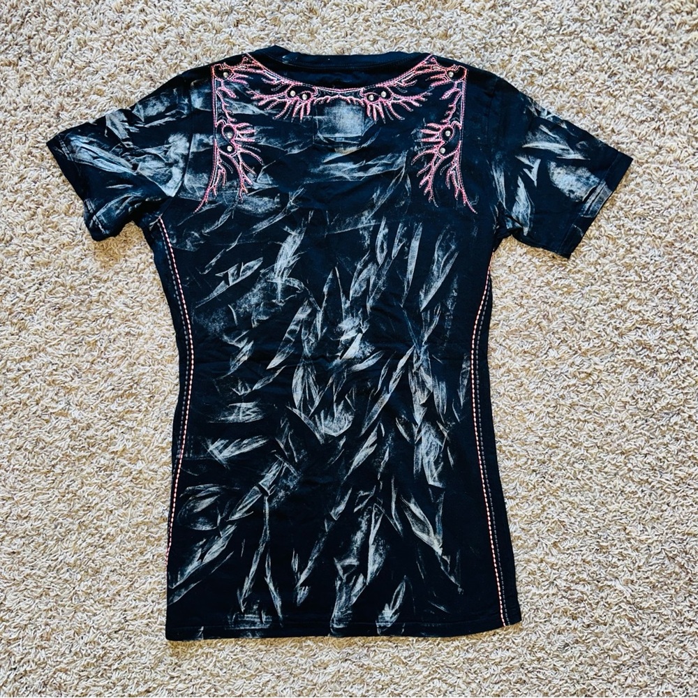 Roar Black Graphic Tee Short Sleeve Top XL Bold Rock Shirt - Picture 3 of 5